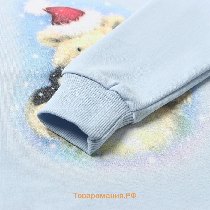 Пижама для мальчика НАЧЕС, рост 86-92, голубая/синяя