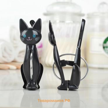 Прищепки для белья «Коты», 7×2×4 см, 4 шт., белые