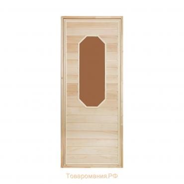 Дверь для бани со стеклом "Ромашка", 170×70см, "Добропаровъ"