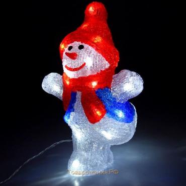 Светодиодная фигура «Снеговик-фигурист» 20 × 29 × 17 см, акрил, 24 LED, 220 В, свечение белое