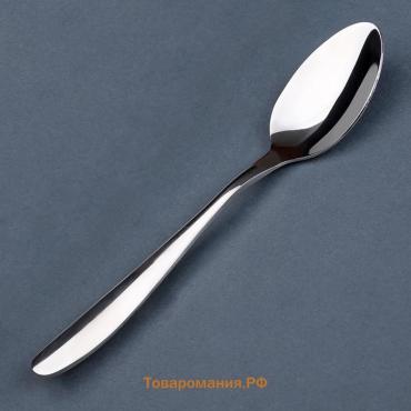 Ложка чайная из нержавеющей стали, длина 15 см, 201 сталь, серебристая