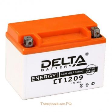 Аккумуляторная батарея Delta СТ1209 (YTX9-BS, YTX9) 12 В, 9 Ач прямая (+ -)