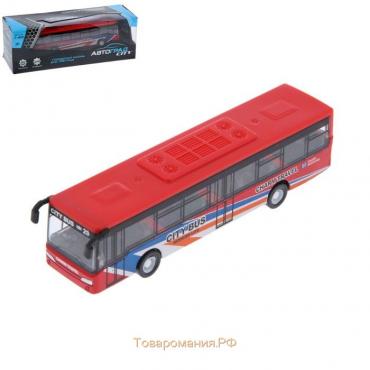 Автобус металлический «Междугородний», инерционный, масштаб 1:43, цвет красный