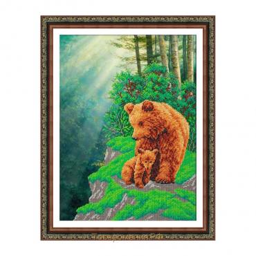 Набор для вышивания бисером Паутинка «Медвежья семейка»