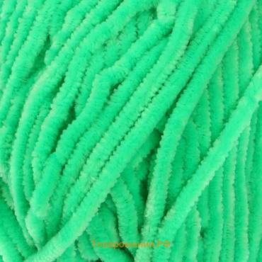 Плюшевая пряжа для вязания спицами, крючком YarnArt, Velour, велюровая, 100% микрополиэстер, 170 м/100 г, (861 яр. зелёный)