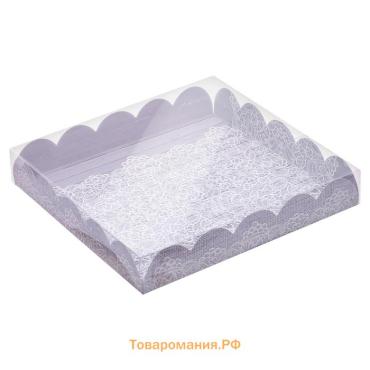 Коробка для печенья, кондитерская упаковка с пластиковой крышкой, «От всего сердца», 18 х 18 х 3 см