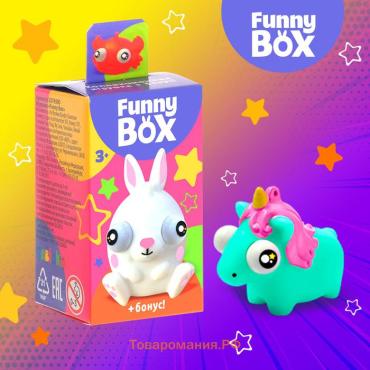 Антистресс мялка Funny Box «Зверюшки»: игрушка пучеглазик, лист наклеек, карточка