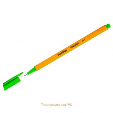Ручка капиллярная Berlingo Rapido, 0,4 мм, трёхгранная, стержень светло-зелёный
