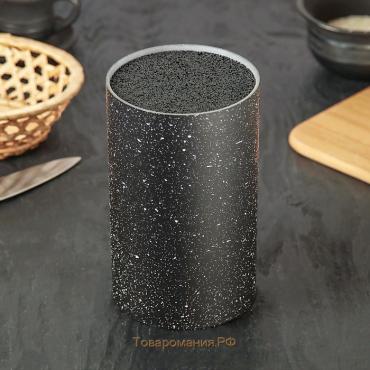 Подставка для ножей с наполнителем  «Зефир», 11×18 см, чёрная