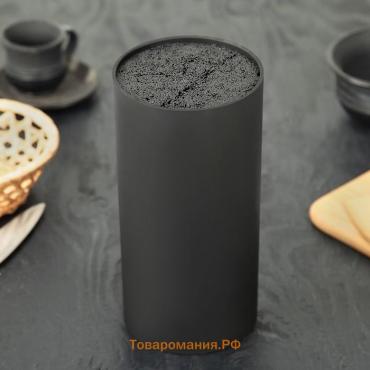 Подставка для ножей с наполнителем  «Нео», 22×11 см, покрытие soft-touch, чёрная