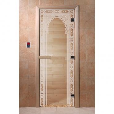 Дверь «Восточная арка», размер коробки 190 × 70 см, правая, цвет прозрачный