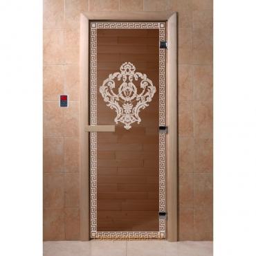 Дверь «Версаче», размер коробки 200 × 80 см, левая, цвет бронза
