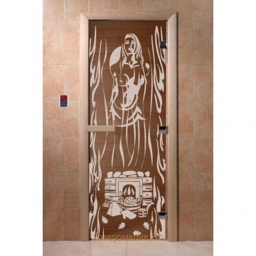 Дверь «Горячий пар», размер коробки 190 × 70 см, левая, цвет бронза