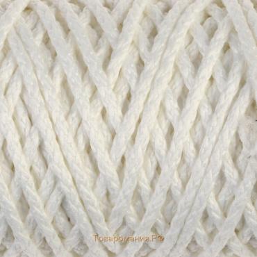 Шнур для вязания "Классик" без сердечника 100% полиэфир ширина 4мм 100м (белый)