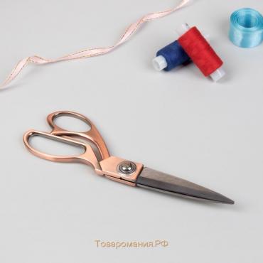 Ножницы закройные, скошенное лезвие, 8,5", 20 см, цвет бронзовый