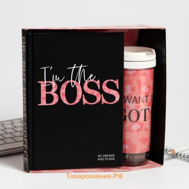 Подарочный набор «I'm the BOSS» ежедневник + термостакан