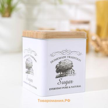 Банка для сахара «Дом и поле», 1.1 л, 12×10 см, белая
