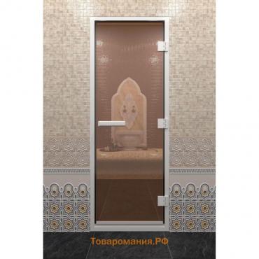 Дверь стеклянная «Хамам», размер коробки 210 × 90 см, правая, цвет бронза