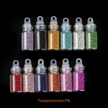 Бульонки для декора, набор 12 бутылочек, разноцветные