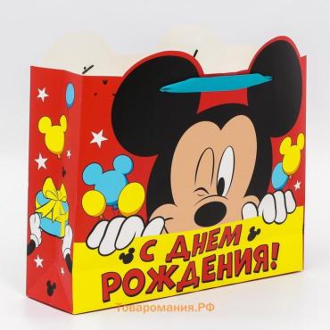 Пакет подарочный «С днём рождения», 31×40×11.5 см, упаковка, Микки Маус