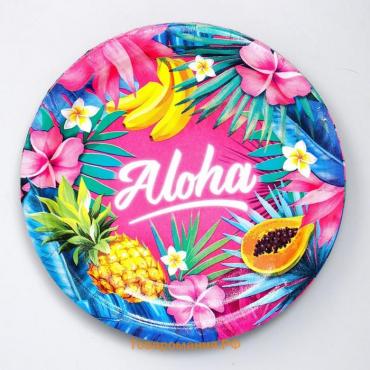 Тарелка одноразовая бумажная «Aloha», набор 6 шт., 18 см