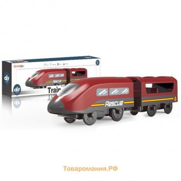 Поезд игрушка «Служба спасения», 2 предмета, на батарейках
