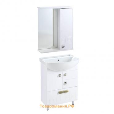 Комплект мебели для ванной комнаты "Этно 60/3": тумба с раковиной + зеркало-шкаф