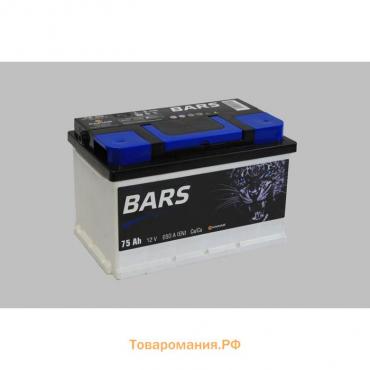 Автомобильный аккумулятор BARS 75 Ач 6СТ-75.0 VL (низкая), обратная полярность