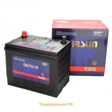 Аккумулятор OURSUN JIS MF 95D26R, 80 Ah, 680 A, 259x172x222, прямая полярность