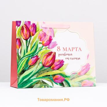 Пакет ламинированный «Расцветай от счастья», 31×40×11.5 см